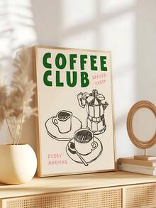 1 件复古橙色意大利浓缩咖啡杯帆布印刷厨房墙壁艺术，每天早晨供应报价标志墙壁艺术有趣的咖啡俱乐部帆布印刷品，卧室装饰，客厅装饰，办公室装饰，餐厅墙壁装饰，墙壁艺术，墙壁装饰，家居装饰，房间装饰，帆布墙壁艺术，海报，带框架的墙壁艺术，可选框架 ﻿ ﻿ - 彩色 - 查看 12