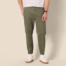 Mens Relaxed-Fit Carpenter Utility Pant With Pockets, Fashionable Workwear - Olive - View 6