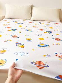 趣味工程车防水尿垫，卡通印花，适用于儿童床、托儿所、宠物垫、沙发垫，防滑系带设计，50x70cm/70x150cm/110x150cm