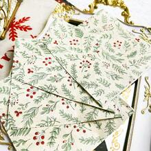 100/60/20pcs 13 * 13 Inch Disposable Printed Napkins With Green Plants And Red Fruit Patterns, Used For Birthday Parties, Family Gatherings, Wedding Banquets, Hotel And Restaurant Decoration Paper - Green - View 8