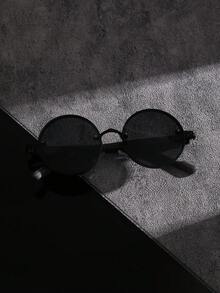 1pc Unisex Fashion Glasses, Made Of Metal & Plastic, Solid Color Pattern, Retro Style, Round Frame, Suitable For Daily Use, Street Photography, Driving, Hiking, Beach, Parties & Gatherings, Great Gift, Fits All Face Shapes, High Quality