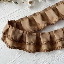 1件 1码/2码 4厘米宽 双层荷叶边蕾丝饰边，混纺，领口，袖口，裙摆 DIY 配饰 - 彩色 - 查看 14