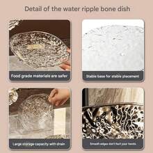8pcs/Set Bone Dish Plate Set, High-Grade Unbreakable Residue Small Plate, Glacier Pattern Bone Dish - Multicolor - View 7