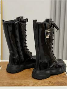 1 Pair Teen' Boots, New Autumn/Winter 2025 Collection, Teen's High-Top Boots, Mid-Calf Casual Versatile Outdoor Shoes