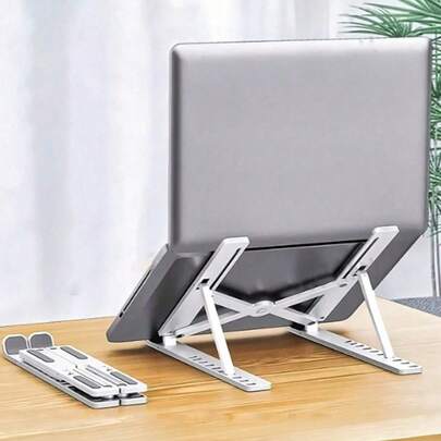 1 pièce Support portable ergonomique pour ordinateur portable, support en plastique réglable sur 10 angles pour ordinateurs portables de 12 à 18 pouces, convient pour le bureau, les études, la chambre et les voyages