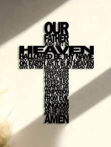 1 件优雅金属十字架墙饰，简约设计 - 适合音乐爱好者和古董收藏家的完美乔迁礼物，适合房间、卧室、墙壁的家居装饰 - 黑色 - 查看 6