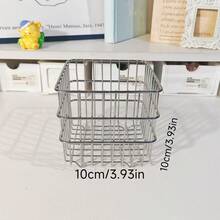 1个多功能桌面浴室铁丝收纳篮，桌面化妆品口红收纳架，家用厨房浴室护肤品收纳架 - 銀色 - 查看 15