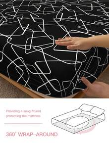 1pc Bed Sheet, Bedding, Fitted Sheet, Mattress Cover, Skin-Friendly Soft And Comfortable Mattress Protector, Valentine's Day Gift Fitted Sheet, Cartoon Love Geometric Flat Sheet, Heart Cute Heart Pattern Bedding Set, Home Decor, Fitted Bottom Sheet For Twin, Full, King, Queen Size, Independence Day Bedding, Bedding Gifts, Machine Washable