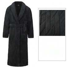 Gruba piżama męska z polaru koralowego na zimę i jesień, zapewniająca ciepło, w pełni eksponująca wygodę i urok domowego życia, idealny wybór na co dzień.