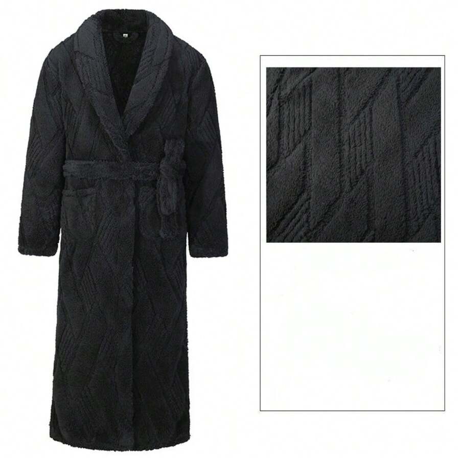 Gruba piżama męska z polaru koralowego na zimę i jesień, zapewniająca ciepło, w pełni eksponująca wygodę i urok domowego życia, idealny wybór na co dzień.