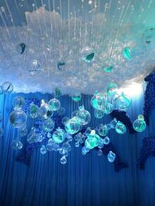 5 pezzi Palline di plastica trasparenti fai-da-te per riempire, ornamenti decorativi appesi, scatole aperte per albero di Natale, regali per matrimonio, festa, decorazione natalizia per la casa