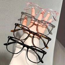 4 Pairs Of Simple Style Round Transparent Lens Glasses For Women - Durable PC Frame, Full-Rim Lightweight Design, Daily Office Wear - Simple Fashion Glasses, Retro , Fashionable Frame - 4 trong suốt - Xem 7