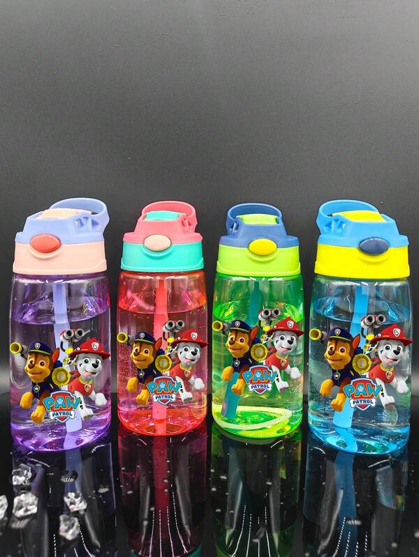 Paw Patrol 1Pc Paw Patrol 500ml/16oz Party Water Cup Water Bottle Large Capacity With Straw Portable Handle Non-Leaking Water Cup Suitable Cute Cartoon Characters Ryder Rubble Chase Skye Rocky Zuma For Birthday Party Thanksgiving Party Halloween Party Christmas Party