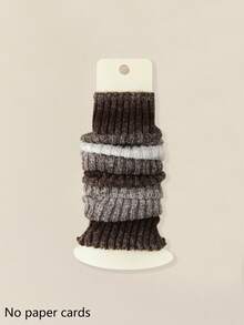 1/2/3/4 双装女士渐变色腿套，加厚针织复古风小腿套，时尚春季保暖蕾丝中筒腿套，秋冬季 - 彩色 - 查看 14