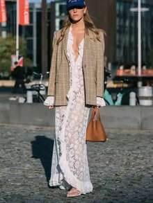 Women's Lace Ruffled Cardigan With V Neck Flared Sleeves  Asymmetric Hem For Elegant Casual And Street Styles - 白色 - 查看 2