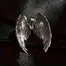 Vintage Silver Angel Wing Pendant Necklace, Perfect Gift For Both Men And Women - 銀色 - 查看 9