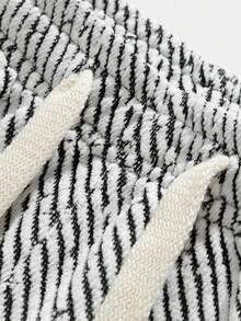 Herren Lässig gestreifte Jogginghose mit Kordelzug in der Taille, geeignet für den täglichen Weg zur Arbeit - Weiss - Übersicht 4