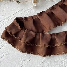 1件 1码/2码 4厘米宽 双层荷叶边蕾丝饰边，混纺，领口，袖口，裙摆 DIY 配饰 - 彩色 - 查看 13