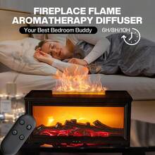 SULVGO Difusor e umidificador de óleos essenciais para lareira - Difusor ultrassônico de aromaterapia com LED de 7 cores e temporizador para quarto, casa e escritório