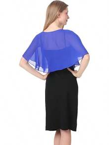 Chiffon Lace Shawls And Wraps For Brides - Azul Real - 查看 5