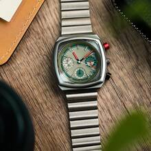 1pc CILOA Oversized Dial Wristwatch, Indie Art Style, Luxury Niche Brand, Casual Daily Wear, 2025 New Model - Silver - View 4