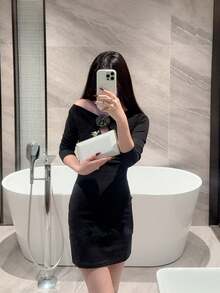 1 件简约迷你盒式手拿包，奢华金属扣设计晚礼服包，优雅闪亮迷你钱包，适合正式场合，适合作为生日/节日礼物，配有可拆卸肩链 - 銀色 - 查看 10