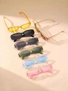 1 Pair, 7 Pairs, 4 Pairs, 20 Pairs, 18 Pairs Unisex Square Colorful Fashion Eyeglasses, Casual For Beach, Party, All Seasons - Multicolor - View 12