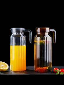 Flip Top Water Bottle, Clear Acrylic Juice Drink Jug, Transparent Beverage Container - For Water, Ice Tea, Lemonade, Juice, Beverage, Milk, Cold Brew Tea, Juice Container Water Bottle, Transparent Narrow Neck Beverage Water Bottle, Perfect For Outdoor Picnic Party Tea, Beach Vacation Necessities - Multicolor - View 7