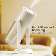 FIORIA 1 szt. obrotowy nawilżacz powietrza o kącie 45 stopni z efektem rozgwieżdżonego nieba, odpowiedni do biura, salonu, samochodu, sypialni, zasilany przez złącze typu C, duża wydajność mgiełki, cicha praca