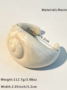 1pc Exaggerated Thick Jewelry Bracelet, Ocean Series Seashell Design, Everyday Wear, Elegant Luxury Unique Gift For Friends