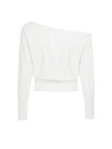 ii Asymmetrisk axel casual damtröja med snygg design - Vitt - Visa 6