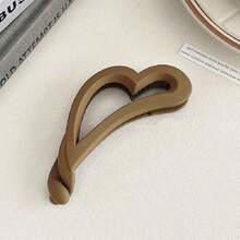 2个简约纯色心形发夹，优雅竖款马尾辫香蕉夹，丸子头造型工具，春夏新款送朋友礼物，学习用品，闺蜜礼物，发饰，头部饰品 - 彩色 - 查看 9