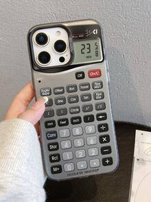 Kreatywne etui na telefon IMD z akrylu TPU w kolorze srebrnym UV, dwa w jednym, z wzorem kalkulatora, odpowiednie dla modeli 17/17Air/17Pro/17Promax, 16/16Plus/16Pro/16Promax, 15/15Plus/15Pro/15Promax, 14/14Plus/14Pro/14Pro Max, 13MINI/13/13Pro/13Pro Max, 12MINI/12/12Pro/12Pro Max, 11/11Pro Max, X/XS/XR/XS Max, , 8, 7 Plus, z odporną na wstrząsy przezroczystą, miękką tylną częścią, to dobry prezent dla kolegów z klasy.