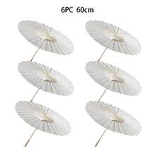 1pc/6pcs/10pcs High Quality Western/European Style Wedding Decoration Parasol, Customizable White Paper Umbrella, Bridal Parasol, Wedding Decor, Creative Gift, Birthday Gift - For Wedding Favors, Japanese/Chinese Style Umbrellas, DIY Wedding & Party Decoration Paper Umbrellas - White - View 6