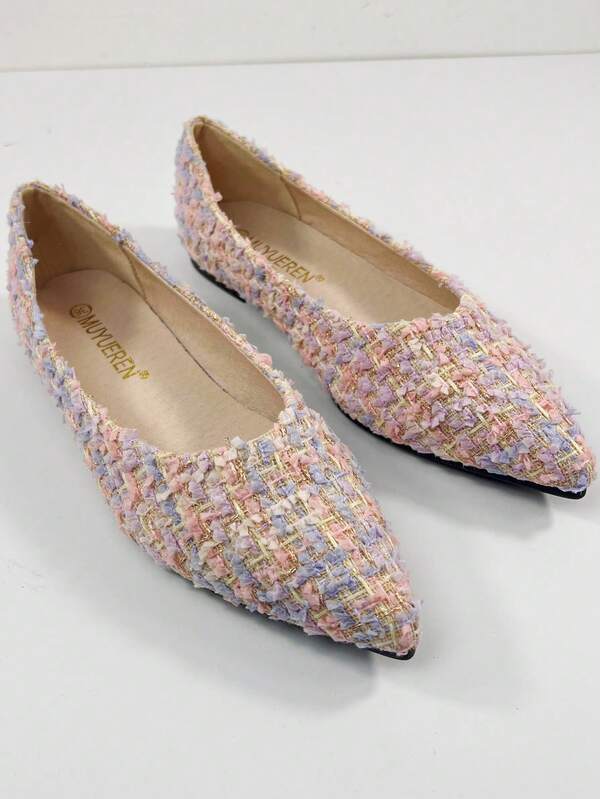 أحذية نسائية ذات أصابع مدببة، قاعدة مريحة، أحذية لوفر سهلة الارتداء، مناسبة للارتداء اليومي