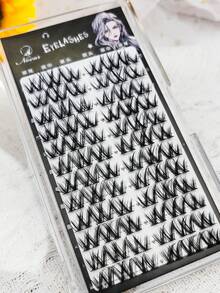 72 Büschel, C-Locken, Länge 9-13mm, Stärke 0,07mm, W-förmige Wimpernbüschel mit großen, dichten Locken, große Kapazität dichte natürliche Locken, segmentierte Einzelbüschel Comic-Augen-Make-up, Nachtclub-Stil