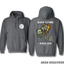 Rest Easy Hoodie - Easy Come Easy Go Skeleton Design Black Casual Wear Comfortable Sweatshirt For Men & Gift For Women Printed Unisex Soft And Warm Classic Fit High Visibility Green - 白色 - 查看 2