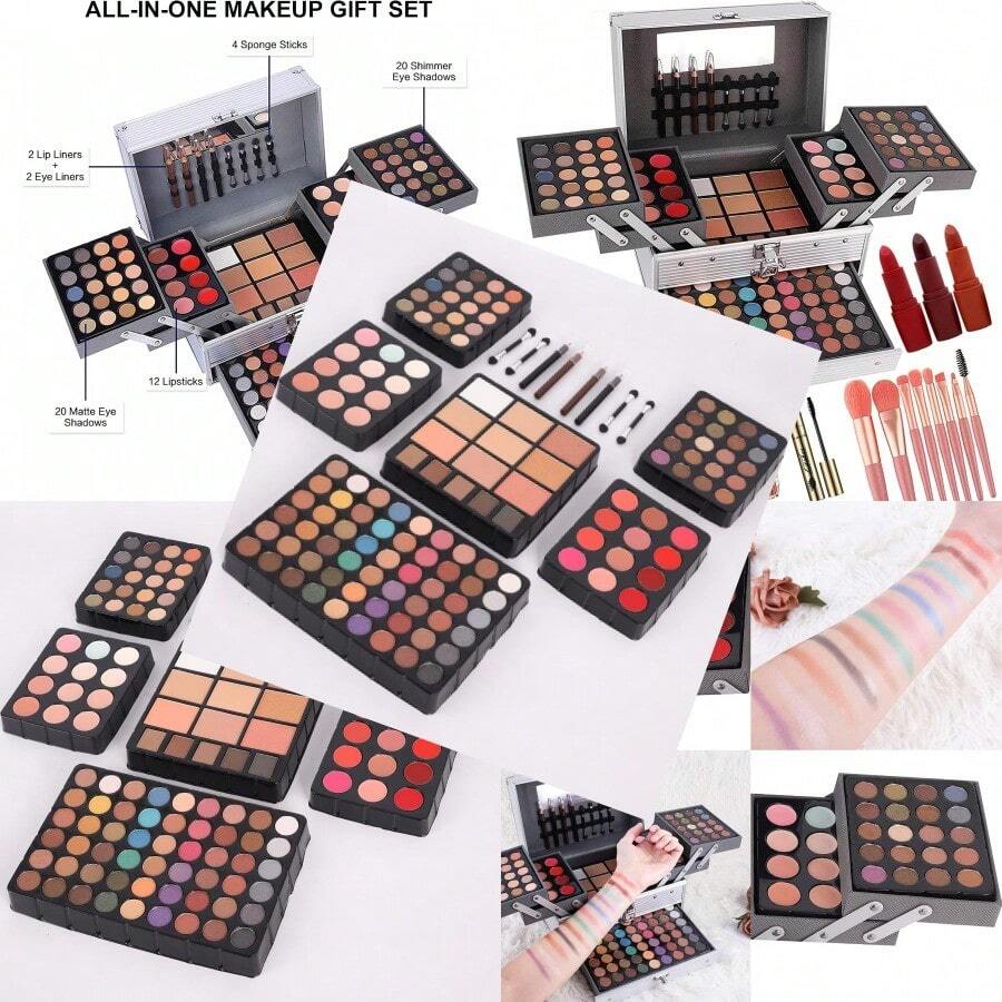 132 Color All In One Makeup For Women Full KitProfional Makeup Kit Makeup Gift Set For Women AndGirls Include Eyeshadow Lipstick Concer Lip Gloss Eyeliner Mascara Makeup Brushes 006N2Sier