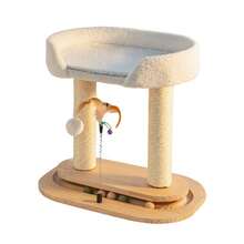 Árbol grande para gatos con cama giratoria, estructura para escalar, casa de peluche para gatos, poste rascador de sisal