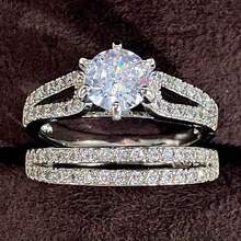 2pcs Women's Fashion Ring Set, Luxury & Elegant Style, Alloy Zirconia Inlaid Rings, Suitable For Valentine's Day, Vacation, Commute, Date, Party, Wedding, Engagement, Gift For Wife, Girlfriend, Mother Birthday, Anniversary, New Year, All Seasons