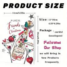 1 pieza Tarjeta de felicitación navideña australiana con sobre, 11cm X 16cm - Diseño encantador de gatos besándose con adornos festivos, ideal para amigos, familiares y amantes de los gatos, tarjeta de celebración navideña conmovedora