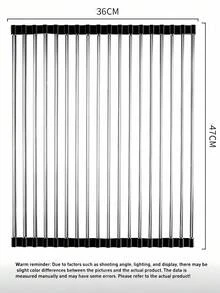 1 قطعة رف تجفيف الأطباق قابل للطي، رف أطباق متعدد الوظائف من الفولاذ المقاوم للصدأ، رف قابل للطي من الفولاذ المقاوم للصدأ، بساط تصريف الحوض، أداة مطبخ، حامل أواني مقاوم للحرارة، بساط أطباق، ملحق مطبخ، مناسب لتصريف وتجفيف أدوات المطبخ والأكواب والأطباق والحفاظ على نظافة المطبخ. ويمكن استخدامه أيضًا كوسادة شواء أو حامل أواني أو قاعدة تحت الأكواب وما إلى ذلك.