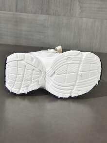 时尚银色双层网眼儿童透气运动鞋，男女款轻便休闲运动鞋，防滑秋冬 - 銀色 - 查看 7