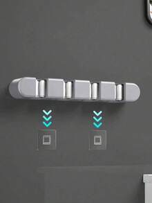 حامل مكنسة جداري، رف تخزين المكنسة/المسح بدون براغي، خطاف تخزين فوق الباب بدون ثقب للحمام والنوم، مشبك المسح، مشبك منظم أدوات متعدد الوظائف، مناسب للمطبخ والحديقة ومستلزمات التنظيف والأدوات المنزلية، منزل حديث - متعدد الألوان - مشاهدة 4