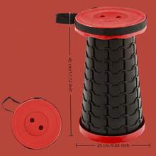 1pc Outdoor Rainbow Foldable Plastic Stool, Compact Portable Chair, Small Bench, Retractable Footrest Stool