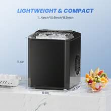 Sweetcrispy Portable Self-Cleaning Ice Maker Machine | Produces 9 Bullet Ice Cubes In 6 Minutes, 26.5 Pounds In 24 Hours - Counter Top, Small For Homes, Kitchens, RVs, Parties - Xem 6