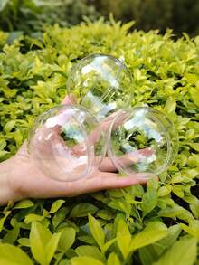 5 pezzi Palline di plastica trasparenti fai-da-te per riempire, ornamenti decorativi appesi, scatole aperte per albero di Natale, regali per matrimonio, festa, decorazione natalizia per la casa