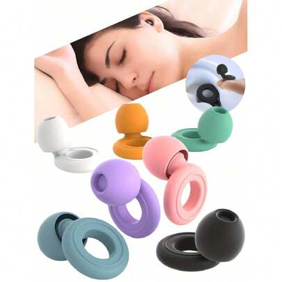 1 par de tapones de silicona para los oídos, incluye 2 tapones para los oídos y 4 accesorios de repuesto, diseñados para dormir y aislamiento acústico, no irritantes. Tapones para los oídos a prueba de ruido y bloqueo de ronquidos para la noche.