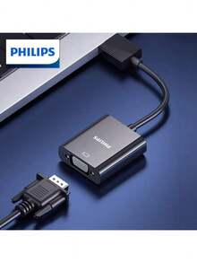 PHILIPS SWR1620B/93 HDMI To VGA Video Converter Adapter With High-Definition Resolution Adaptation, Audio Separate Output, And Compatible With Multiple Operating Systems (Black) - Black - View 2