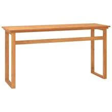 vidaXL Desk Console Table Computer Desk Home Office Study Desk Solid Wood Teak - Brown - View 4